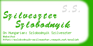 szilveszter szlobodnyik business card